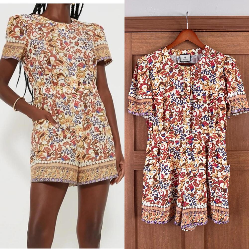 Tuckernuck Sundrenched Porto Jessa Romper Floral Multicolor Women’s size Medium